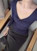 Women Fashion Deep V Neck Tops Long Sleeve T Shirt Autumn Female Sexy Low Cut Solid Slim Fit T-shirts Aesthetic Clothes_ecoleips.com