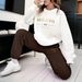 Women's Fleece Hoodie Set With A24 Print - Cozy Winter Pullover Sweatshirt & Pants, Casual Loungewear, Soft Polyester, S-XXL_ecoleips.com