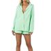 Women's Summer Beach Sportswear Two Piece Set Striped Shirt And Top Shorts Outfit_ecoleips.com