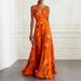 Women's Clothing Women's Sleeveless V Neck Long Dress Tulip Print Evening Gown For Formal & Casual For Women_ecoleips.com