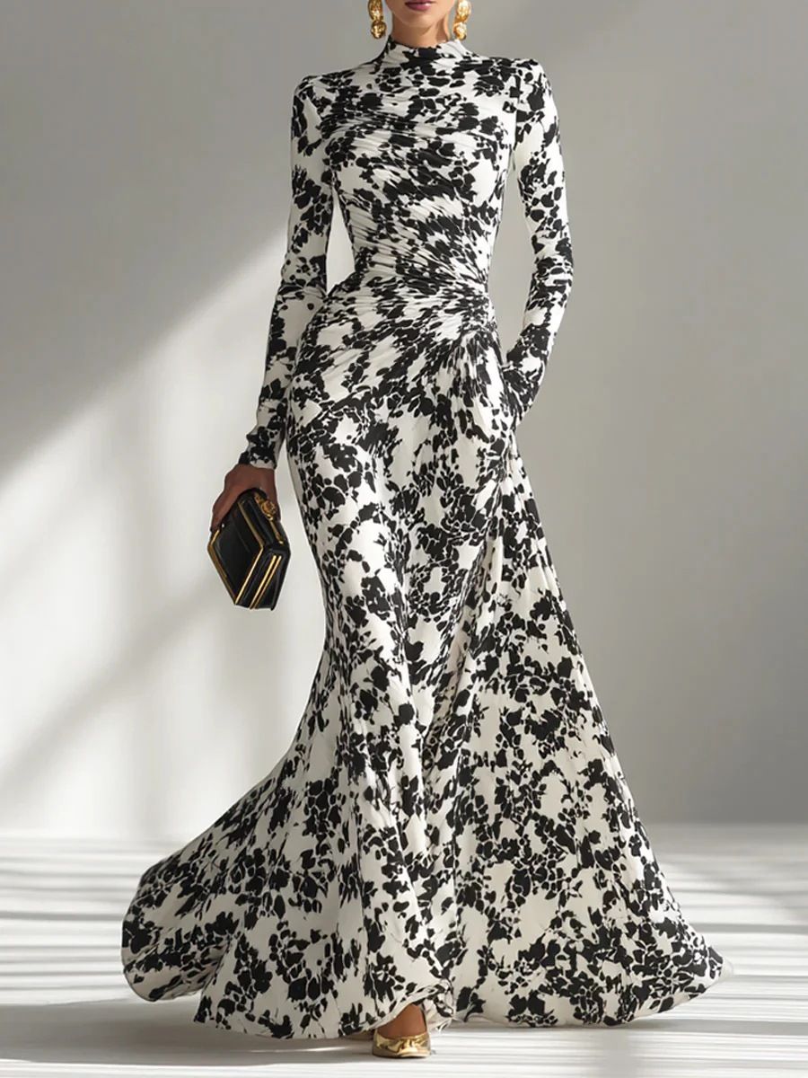 Women's Clothing Fashion Printed Long Dress Women's Clothing_ecoleips.com