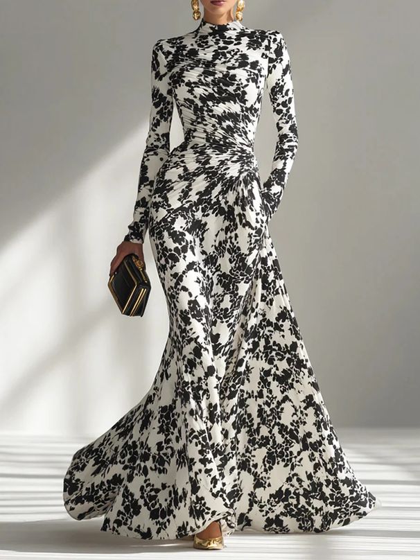 Women's Clothing Fashion Printed Long Dress Women's Clothing_ecoleips.com