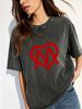 Women's Oversized Washed T-Shirt, Casual Crew Neck Summer Fashion Essential_ecoleips.com