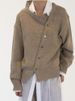 K New Oblique Button Irregular Design Lazy Style Cardigan Round Neck Knitted Coat For Women. No Innerwear Or Other Accessories_ecoleips.com