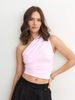 Women's One Shoulder Ruffled Fashion Top Sexy Solid Color Short Base Shirt European American Style Spring Summer Cross Border Wholesale_ecoleips.com