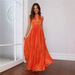 Elegant One Shoulder Pleated Long Dress Asymmetrical Neckline Waist Cinching Formal Solid Color European And American Style Cocktail Dress_ecoleips.com