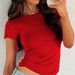 AC563 Eurean American Casual Short-sleeve Spring And Autumn Slim-fit Pullover T-shirt, Women's Streetwear Base Shirt_ecoleips.com