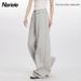 HeyHenry 2025 Summer New Long Floor-Length Sports Elastic Wide-Leg Straight Street Pants For Women_ecoleips.com