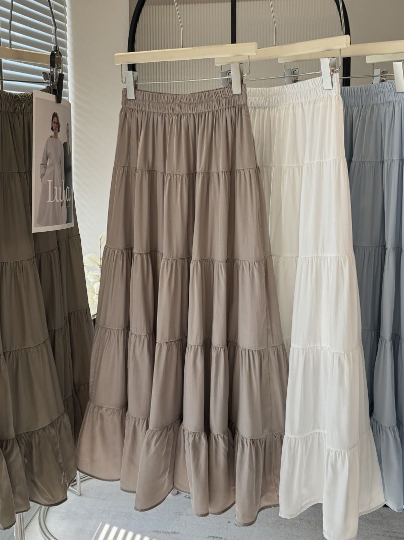 New High Waist A-Line Skirt – Flowy Ballet Puff Dress For Women, Breathable Polyester Tiered Midi Skirt_ecoleips.com
