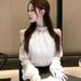 Unique, Beautiful, Extremely Attractive, High-end Black Off-shoulder Shirt For Women, 2026 Spring, Light Luxury,_ecoleips.com