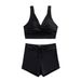 Women's Solid Color Bikini Set – Nylon Swimwear With Removable Padding (S-Xl) – Quick-Dry & Chlorine-Resistant_ecoleips.com