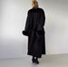 Fashion Temperament Big Fur Collar Black Woolen Coat Women's Autumn And Winter Belt Waist Long Woolen Coat_ecoleips.com
