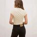 Cross-border European And American Women's 2025 Spring/Summer Fashion Versatile Solid Color Pleated Short-Sleeve_ecoleips.com