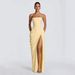 Women's Clothing Style Asymmetrical Pleated Strapless Dress Sexy High Slit Romantic Women's Clothing/Dress For Formal & Casual For Women_ecoleips.com