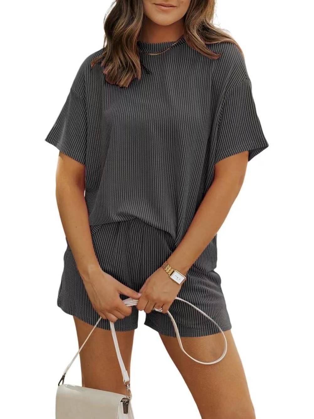 Women's Clothing Summer Leisure Fashion Striped New Round Neck Women's Clothing_ecoleips.com