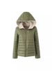 Women's Fleece-Lined Hooded Coat – Striped Winter Jacket With Thick Cotton Padding For Casual & Commuter Style_ecoleips.com