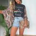 K New Printed Round Neck Loose Casual Bat Sleeve Top For Women_ecoleips.com
