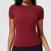 Women's Slimming Quick Drying T-Shirt Short Sleeve Fitness Sports Top Waist Defining For Yoga And Celebrity Style Spring Summer_ecoleips.com