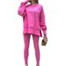 Women's Clothing Casual Long Sleeve Round Neck Sweatshirt Set Autumn/Winter Top And Pants With Slit_ecoleips.com