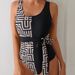Women's Clothing Quick Drying Large Size Gathered Split Swimsuit High Waist Conservative_ecoleips.com