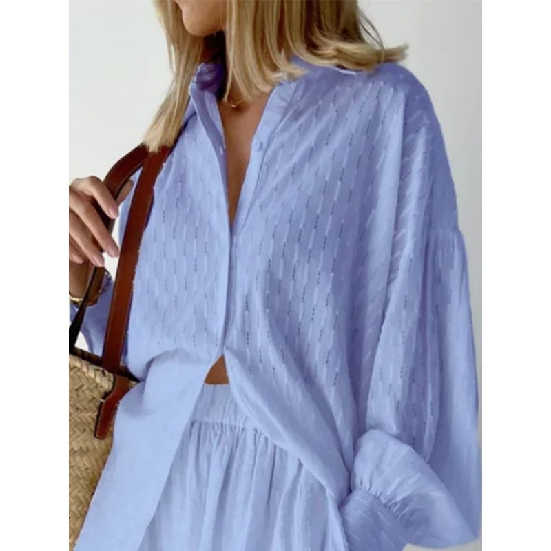 Women's Summer Oversized Shirt With Mid-Length, Chic Commuting Design And Casual Shirt_ecoleips.com