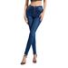 Women's Clothing Jeans Slim High Waist High Elastic Multi Button Skinny Trousers Large Size Women's Pants_ecoleips.com