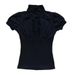 New Foreign Trade European And American Gothic Pure Desire Style Lace Hollow-out Black Stand-up Collar Short-sleeve_ecoleips.com