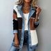 Women's Slim Fit Patchwork Jacket Elegant Fashionable Long Sleeve Style Autumn Outerwear_ecoleips.com