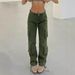 Aria Basics 2025 European And American Women's Work Pants, Vintage Loose Denim Overalls With Multiple Pockets, Street Style Wide-leg_ecoleips.com