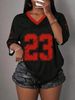  Casual Minimalist Letter NO.23 Graphic T-Shirt For Women Summer Sports Jersey Suitable For Basketball Games Y2k Ladies Clothes_ecoleips.com