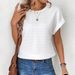 Women's Solid Color Round Neck Batwing Sleeve T-Shirt Top Loose Short Sleeves_ecoleips.com