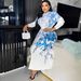 Women's Clothing Miyaki Dress Miyaki Pleated Temperament Fashion Print Long Sleeved Top + Pleated Skirt Two Piece Set_ecoleips.com