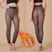 Women's Clothing Women's Fleece Lined Sheer Cropped Leggings Plus Size One Piece Pants Thickened Warm Faux Sheer Style For Autumn And Winter_ecoleips.com