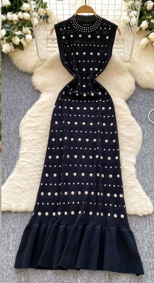 Women's Clothing Celebrity High End Sleeveless Dress For Women In Summer With Stand Up Collar And Diamond Studded Slim Design_ecoleips.com