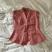 Women's Clothing New Red And White Plaid Short Sleeved Shirt For Women French Puff Sleeves Loose Versatile Tops_ecoleips.com