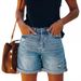 Women's Clothing Summer Fashion Ripped Straight Leg Denim Shorts For Women Casual_ecoleips.com