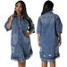 Summer Women's Short Sleeve Denim Jacket Lightweight Trendy Casual Loose Fit Hong Kong Japanese Style Niche Design_ecoleips.com