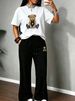 Summer New Arrival Women's plus Size Casual Two Piece Set Trousers And Crew Neck Short Sleeve Shirt Suitable for plus Sizes And Men_ecoleips.com