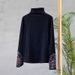 Autumn And Winter Retro Ethnic Style Double-Sided German Velvet Embroidered Base Shirt, Half-High Collar, Slim Fit, Warm_ecoleips.com
