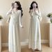 Autumn New Korean Fashion Strap Two-Piece Maternity Dress_ecoleips.com