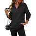 Autumn/Winter Sportswear: Long-Sleeved Hoodie With Half-Zip, Solid Color, Loose Fit_ecoleips.com