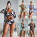 Women's Clothing Fashion High End Sexy Multi Color Printed Bikini BIKINI Three Piece Women's Swimsuit_ecoleips.com