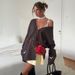 Single-Button Dachshund Embroidered Oversized Knit Cardigan – Trendy Loose-Fit Sweater For Women (Casual, Cute, Streetwear Style)_ecoleips.com