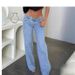 Women's Clothing High-Waisted Wide-Leg Jeans – Relaxed Streetwear Denim With Patchwork Detailing (Light Blue, S-2XL)_ecoleips.com