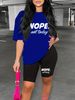 Summer Women's Casual Fashion Letter Graphic Print Loose T-shirt Shorts Two-piece Set Summer Sportswear Suitable For Daily Wear-158_ecoleips.com