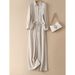 Fashion Set for Women Old Money Style Relaxed Fit Long Sleeved Shirt Wide Leg Pants Two Piece Spring Summer New Arrival_ecoleips.com