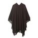 Fashion Outerwear Fringed Cape Knitted Sweater_ecoleips.com