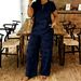 Women's Camouflage Casual Suit Set V Neck Short Sleeved Top With Pants Style_ecoleips.com