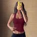 Y2K Aesthetic Halter Neck T-Shirt For Women, Basic Solid Color Summer Top, Versatile Fashion Staple For Casual Outfits_ecoleips.com