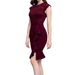 Elegant Bodycon Dress With Lace Insert – Slim Fit Pencil Dress For Women, Sexy Cocktail & Party Midi Dress (Black/Burgundy/Green/Navy, S-XXL)_ecoleips.com